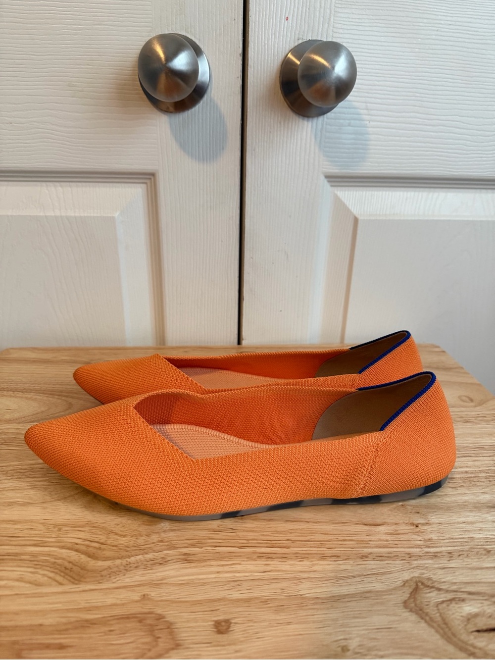 Rothy’s The Point Tangerine Washable Comfort Flat Size 10.5 - Picture 3 of 10